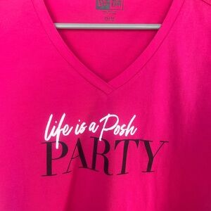 Life is a Posh Party V-neck tee NWOT